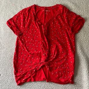 Lucky Brand red floral tshirt